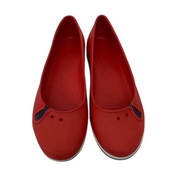 Crocs Crocband Size 10 Ballet Flats Slip On Comfort Shoes Casual Walking Red - Picture 7 of 10